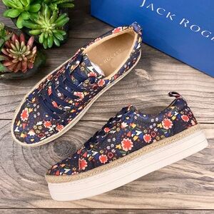 NIB Jack Rogers Mia Floral Platform Sneaker